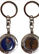 Fullmetal Alchemist Metal Keychain: Ed & Al Running (circle)